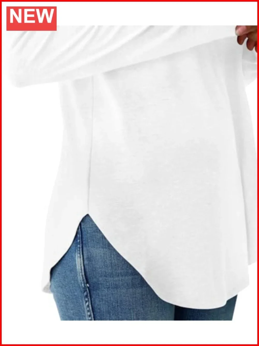 Women's Long Sleeve Tunic Top Loose Fit Crew Neck Casual Split Hem Lightweight